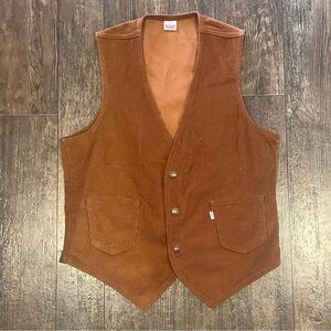 RARE Levi's Vintage Corduroy Vest 1970's USA Chestnut Brown Cowboy Western